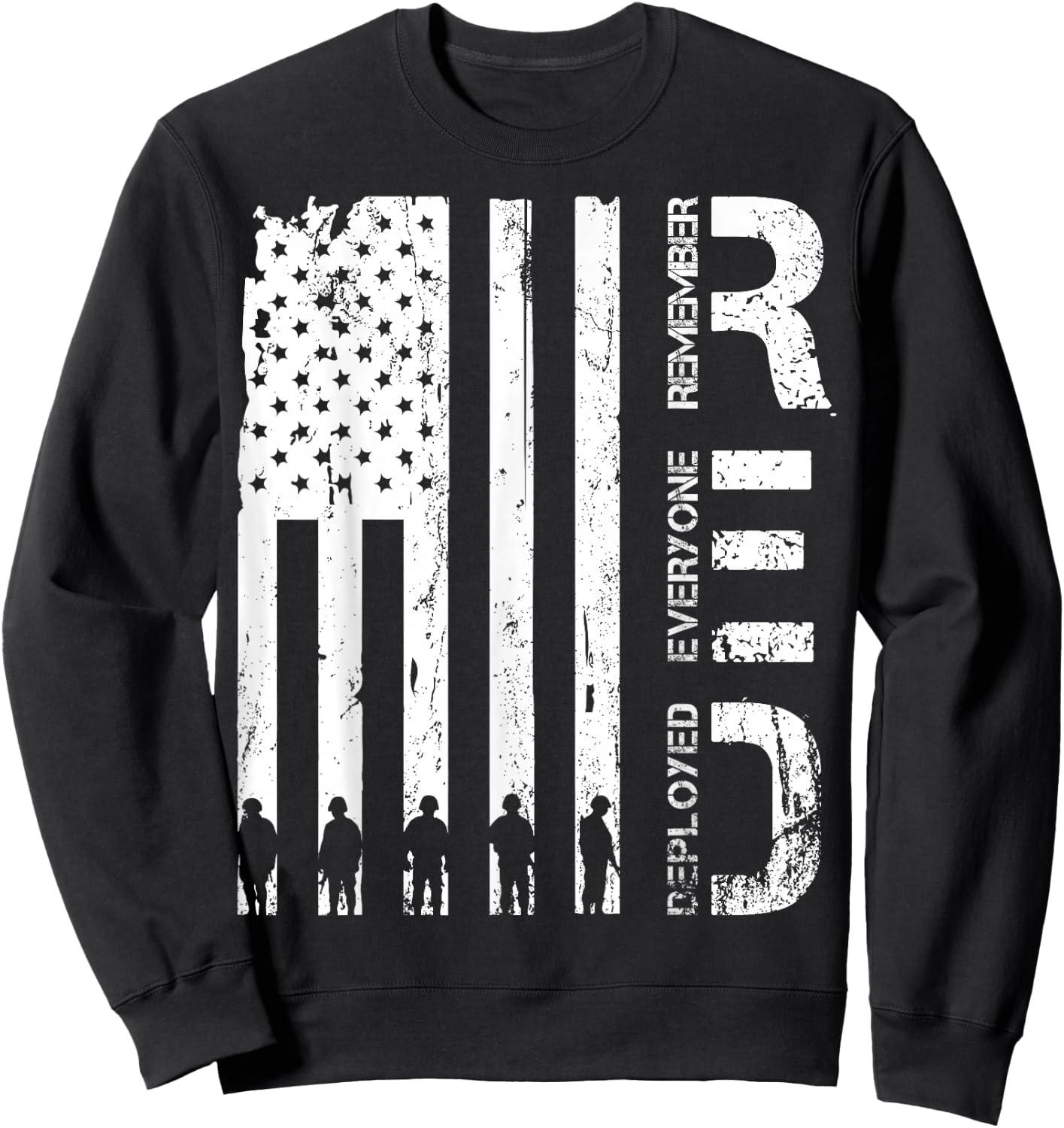 Red Remember Everyone Deployed Military Friday Wear Veterans Sweatshirt - Sweatshirt | Black