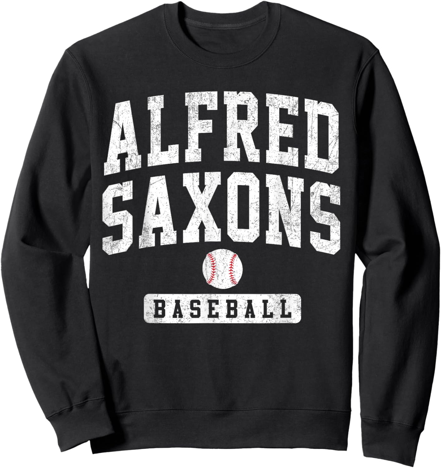 Alfred University Saxons Baseball Arch Vintage Design Men Sweatshirt - Sweatshirt | Black