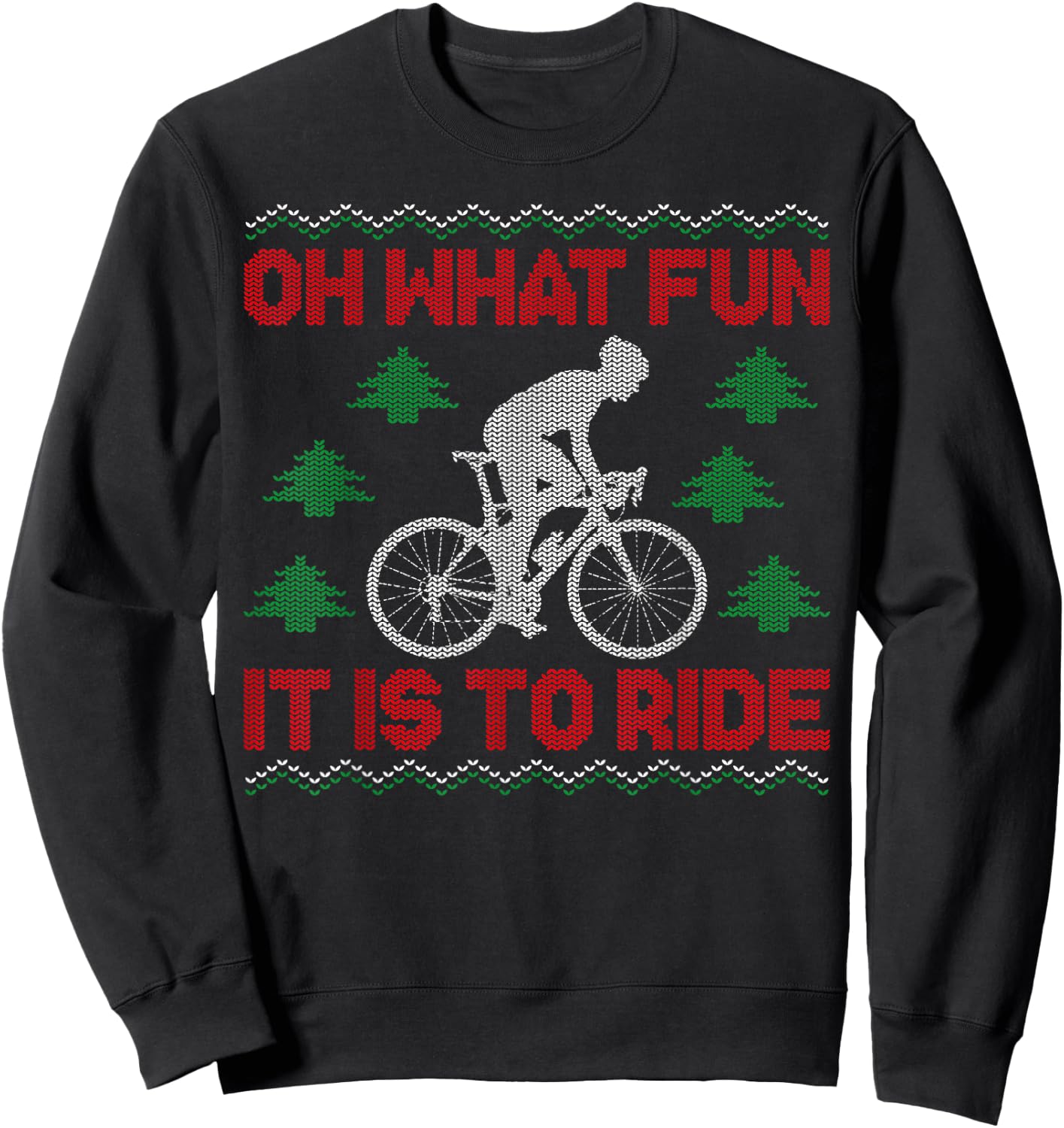 Funny Road Bike Riding Cycling Ugly Christmas Sweater Oh Sweatshirt - Sweatshirt | Black