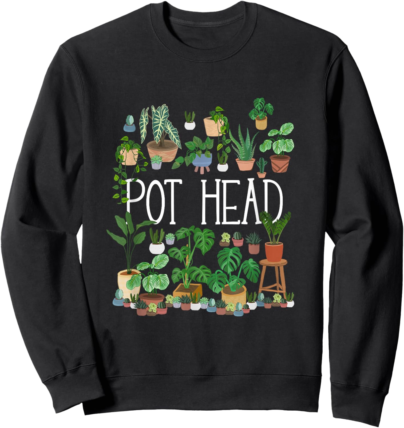 Gardening Potted Plant Lover Pot Head Gardener Garden Sweatshirt - Sweatshirt | Black