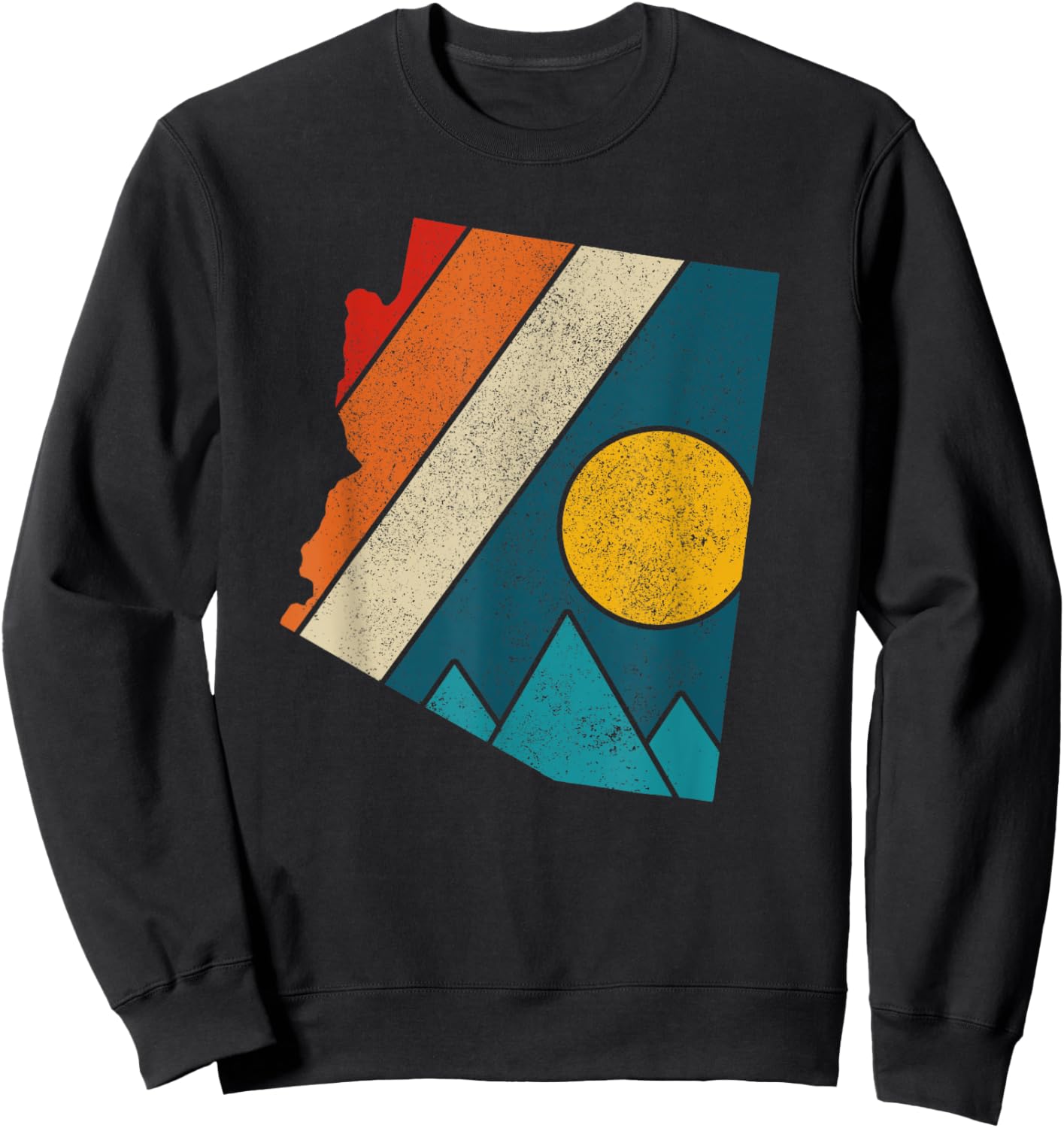 Arizona Vintage State Map Mountains Hikers Camping Gift Sweatshirt - Sweatshirt | Black