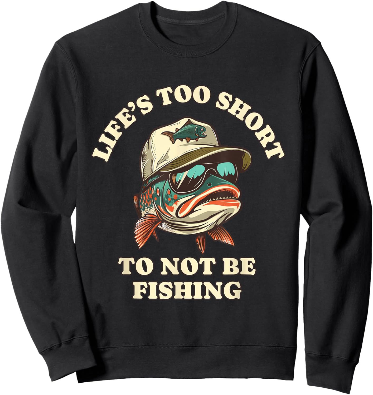 Fishing Fun Chill Trout Fisherman Sweatshirt - Sweatshirt | Black