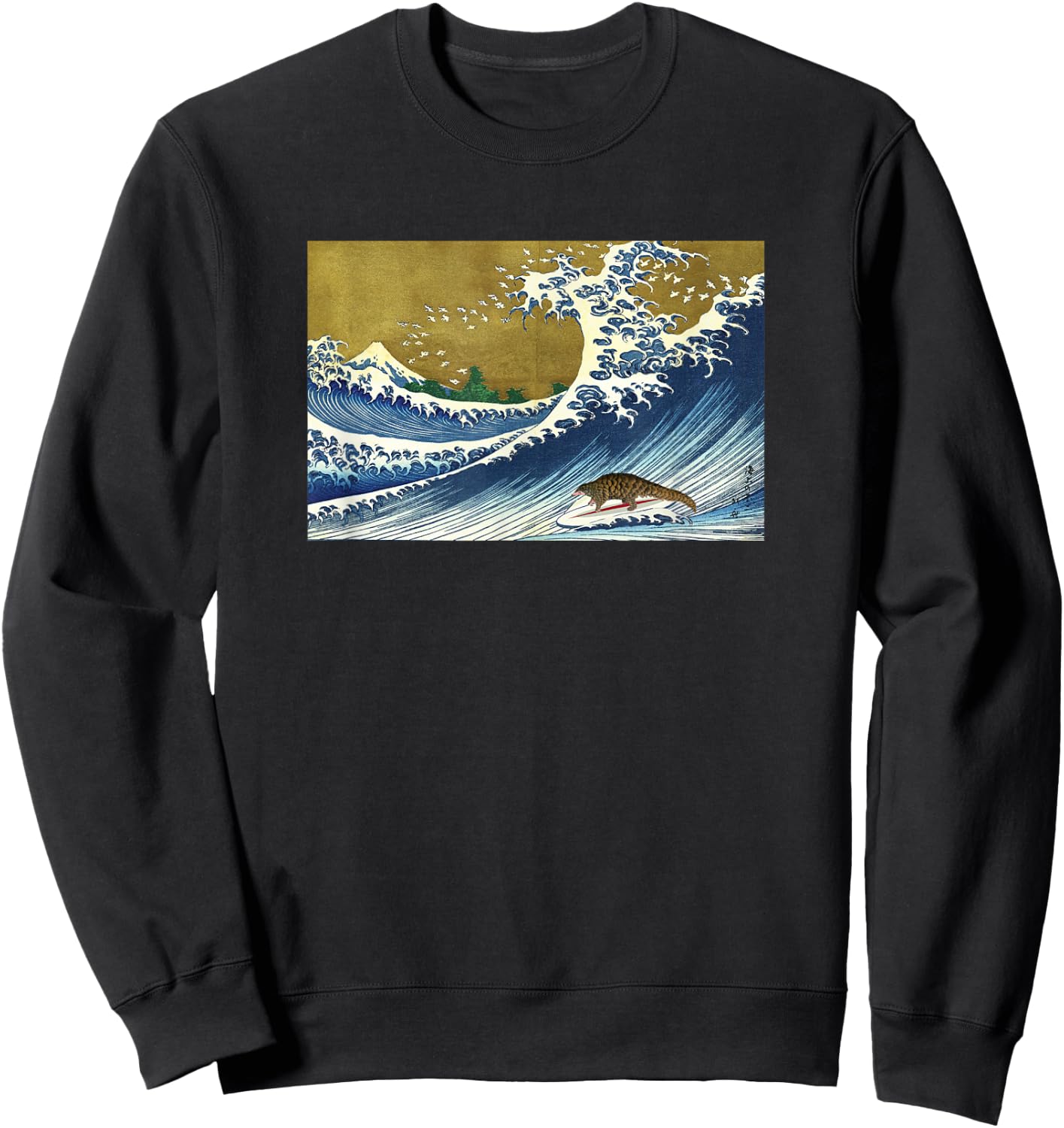 Endangered Surfing Pangolin Lover Sweatshirt - Sweatshirt | Black