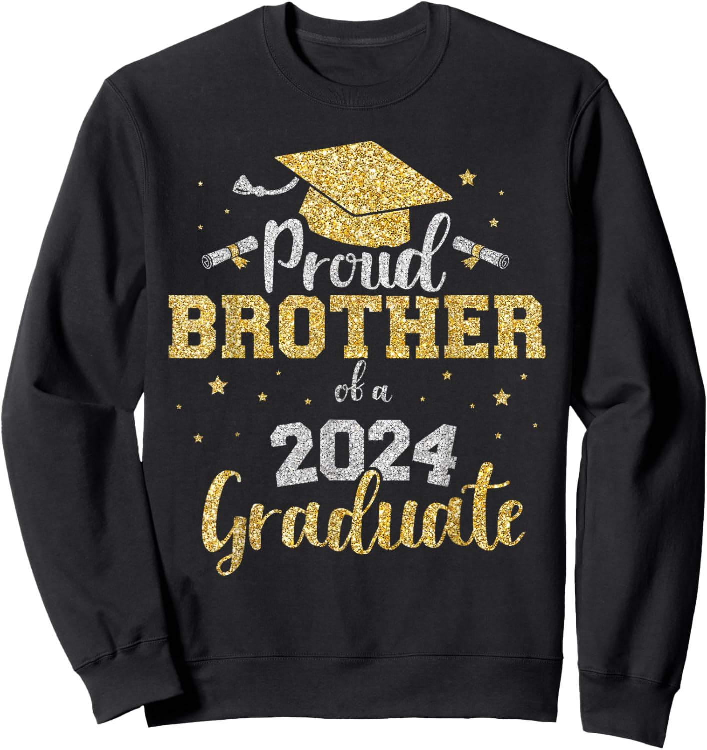 Proud brother of a class of 2024 graduate senior graduation Sweatshirt - Sweatshirt | Black