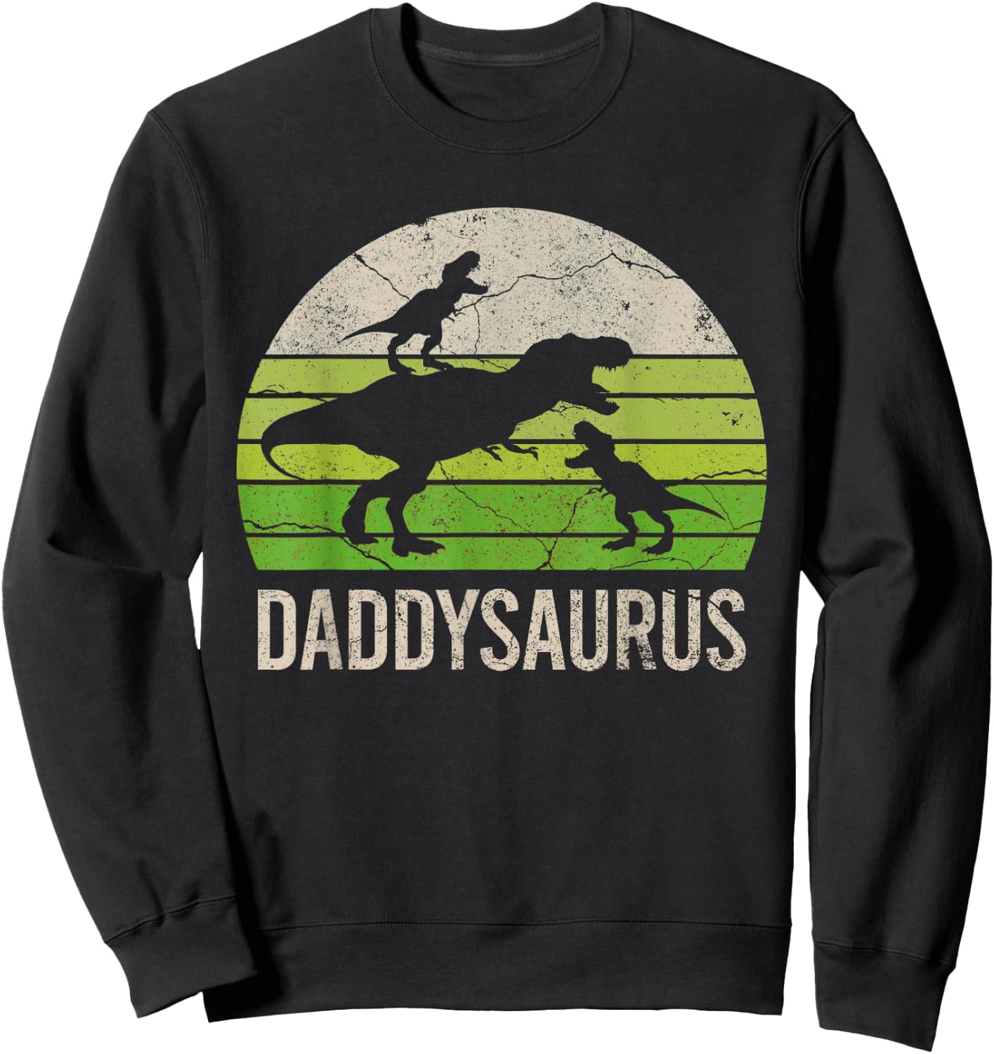 Daddy Dinosaur Funny Dad Daddysaurus 2 Two kids 2020 Gift Sweatshirt - Sweatshirt | Black