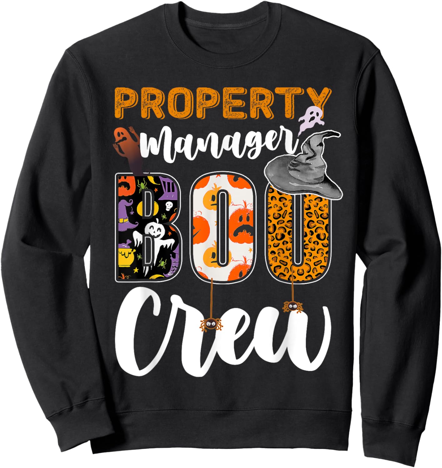 Property Manager Boo Crew Halloween Matching Sweatshirt - Sweatshirt | Black