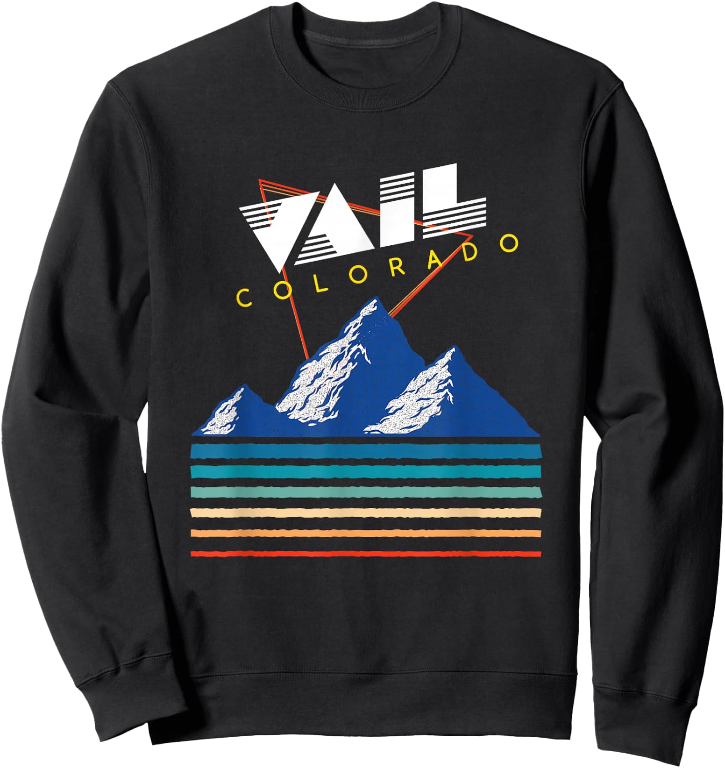 Vail Colorado - USA Ski Resort 1980s Retro Collection Sweatshirt - Sweatshirt | Black