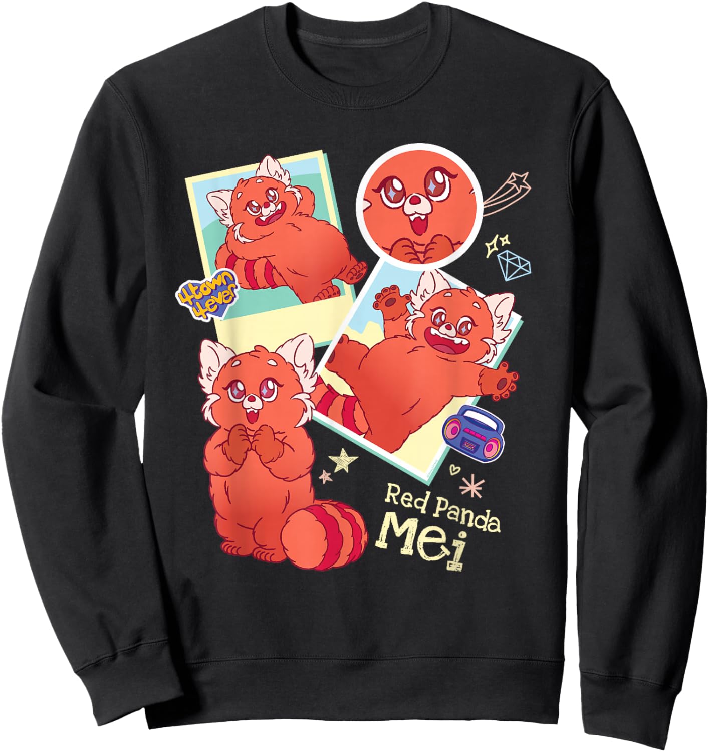 Disney and Pixar’s Turning Red Panda Mei Cute 4 Town 4Ever Sweatshirt - Sweatshirt | Black