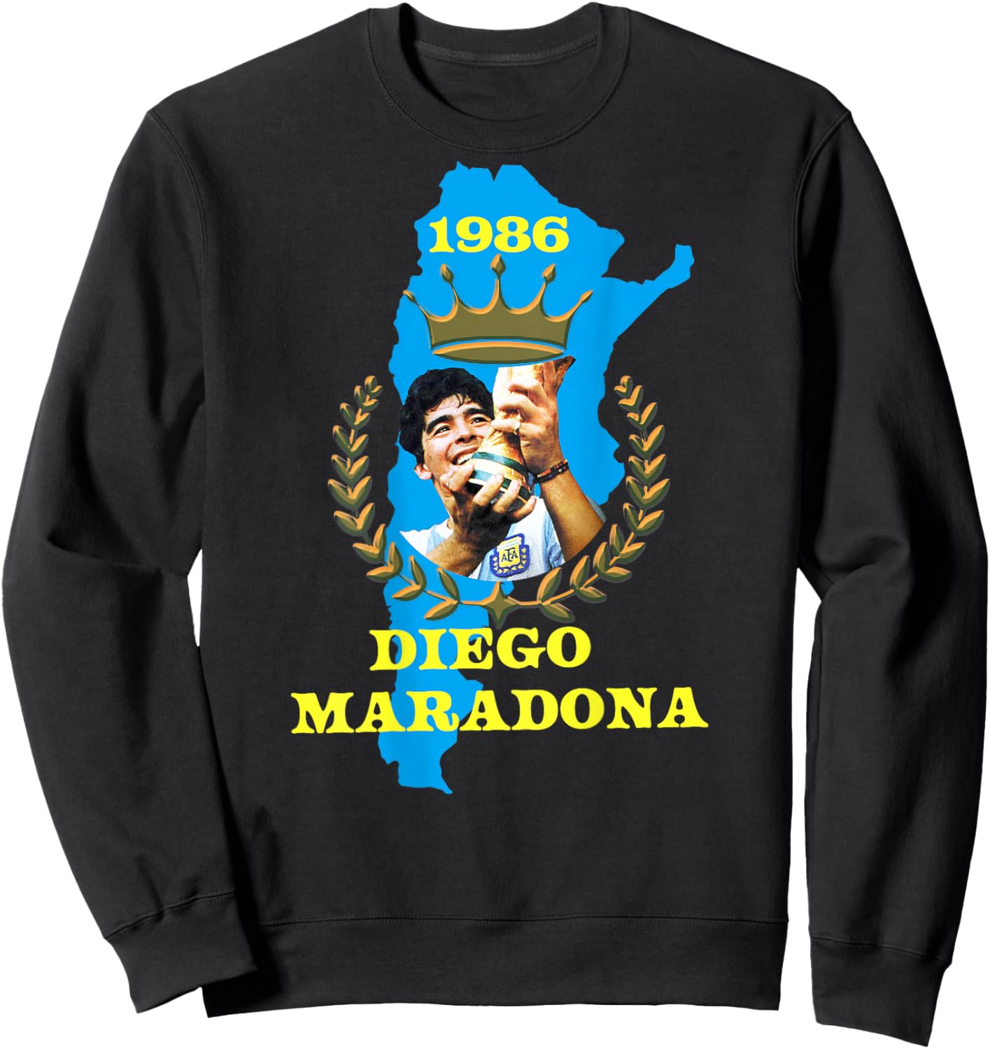 Diego Maradona_003_Back Printed Sweatshirt - Sweatshirt | Black
