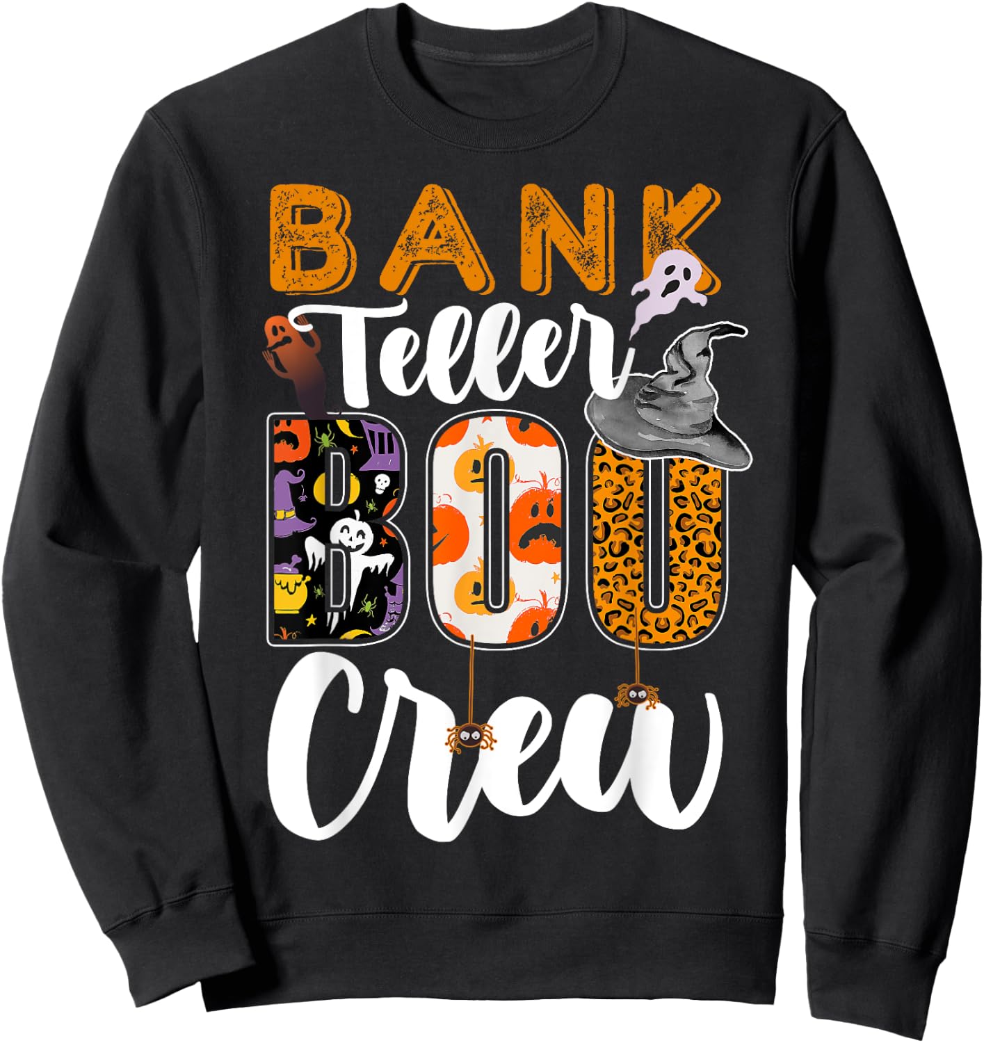 Bank Teller Boo Crew Halloween Matching Banker Sweatshirt - Sweatshirt | Black