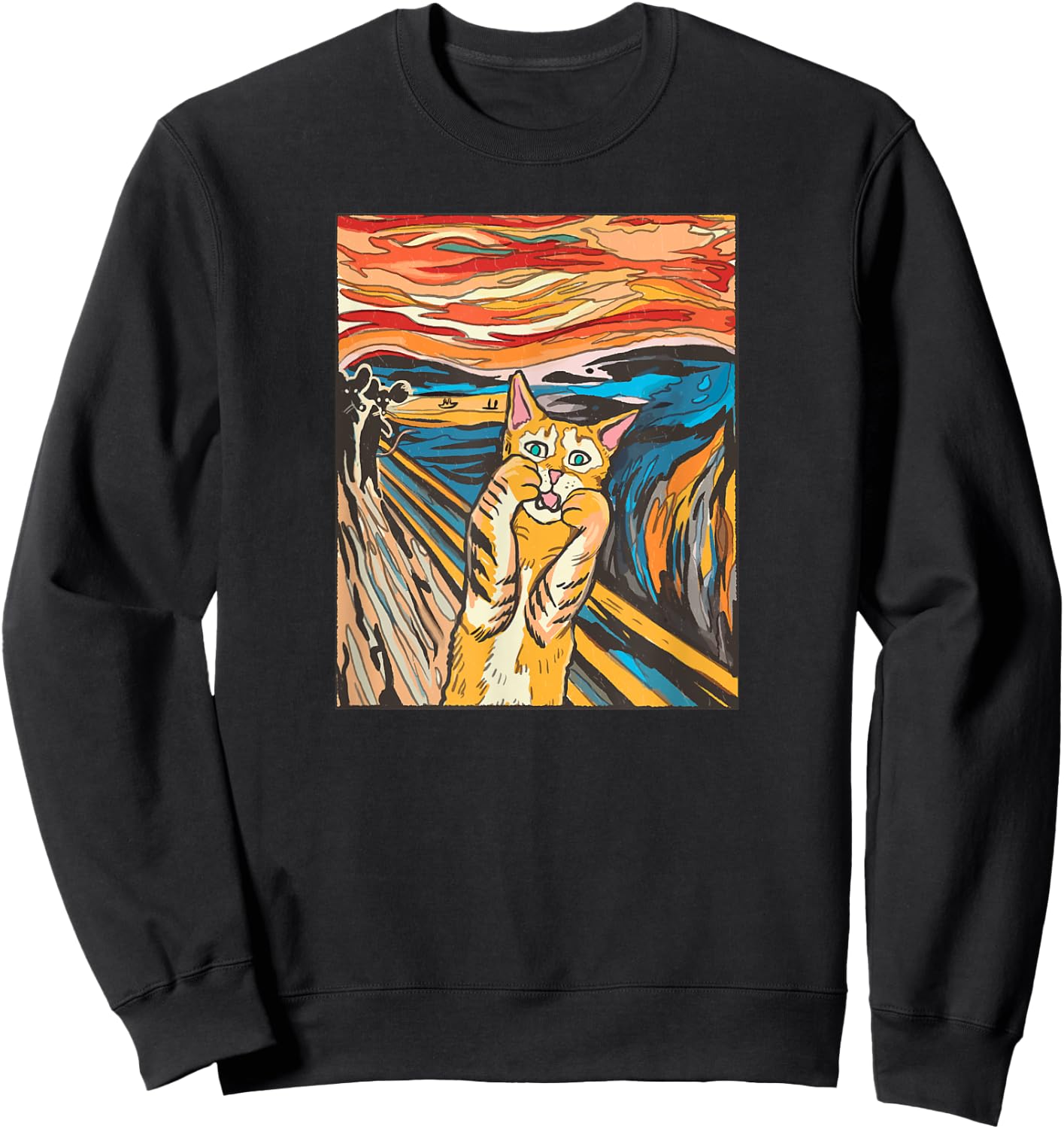 The Scream Painting a Funny Parody of Edvard Munch's Sweatshirt - Sweatshirt | Black