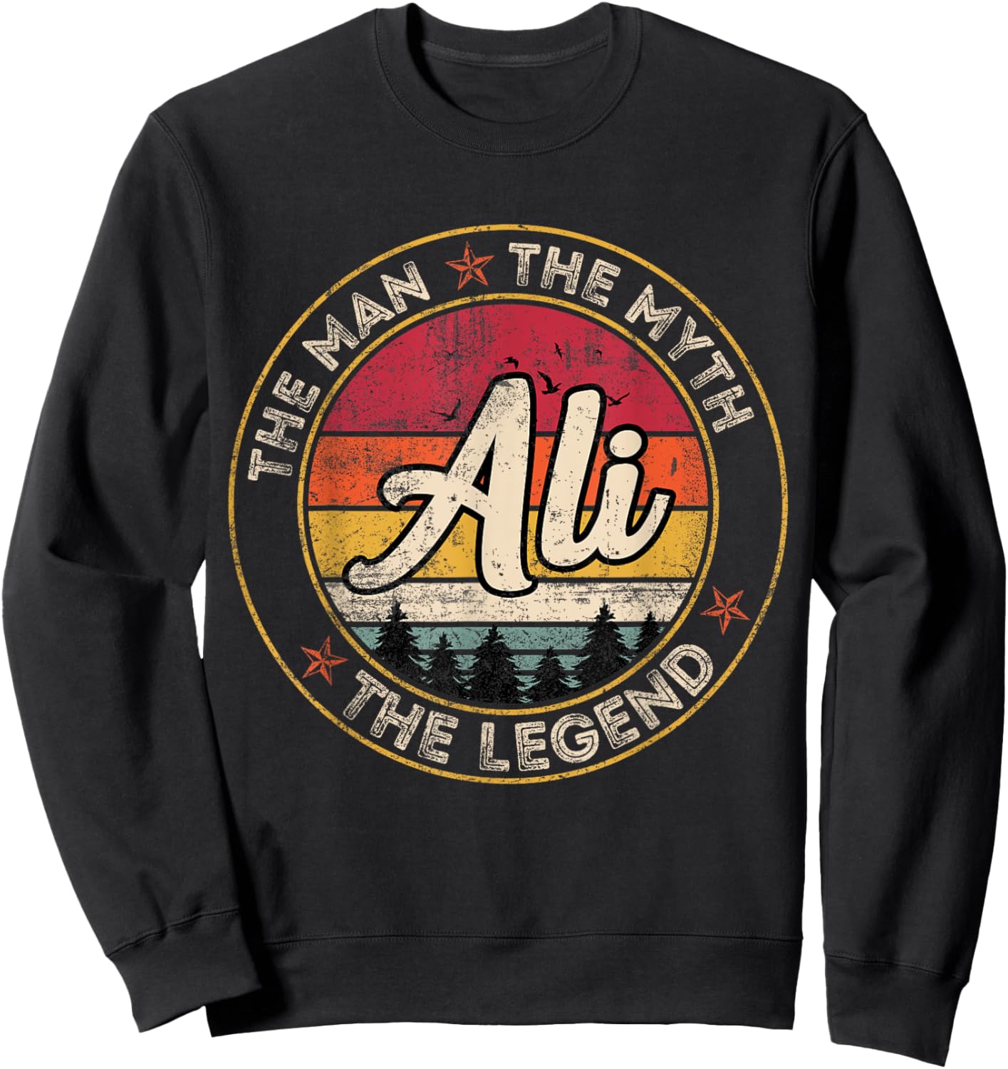 Ali The Man The Myth The Legend Personalized Name Sweatshirt - Sweatshirt | Black