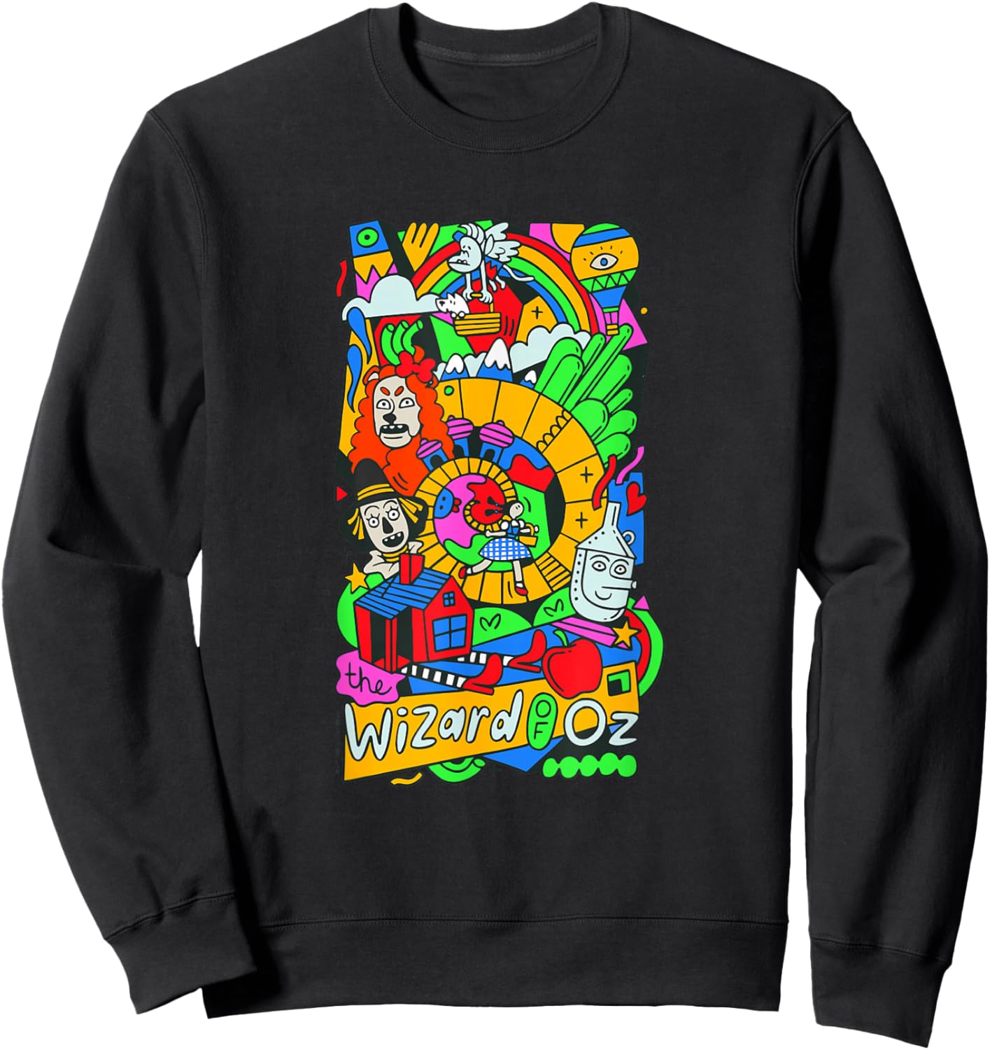 WB100 The Wizard Of Oz The Yellow Brick Road Groovy Group Sweatshirt - Sweatshirt | Black