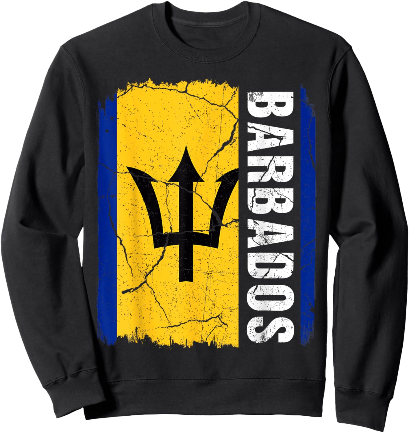 Vintage Barbadian Flag Barbados Pride Roots Heritage Sweatshirt - Sweatshirt | Black
