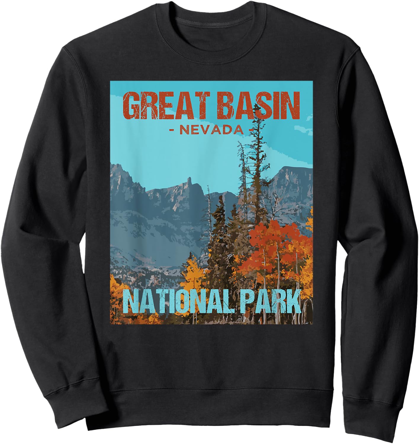 Great Basin National Park Nevada Poster Design Sweatshirt - Sweatshirt | Black
