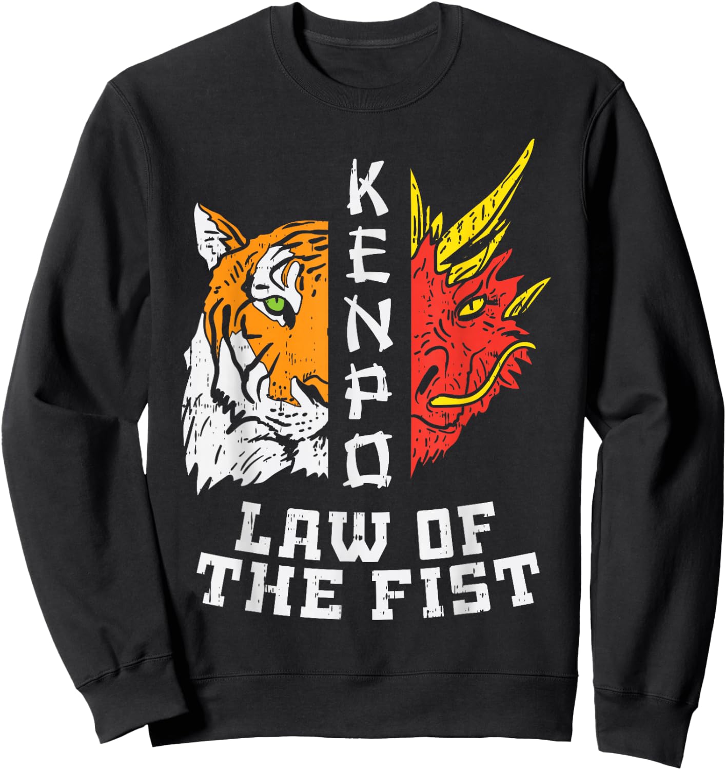 Kenpo Law Of Fist Tiger Dragon Kempo Karate Men Women Gift Sweatshirt - Sweatshirt | Black