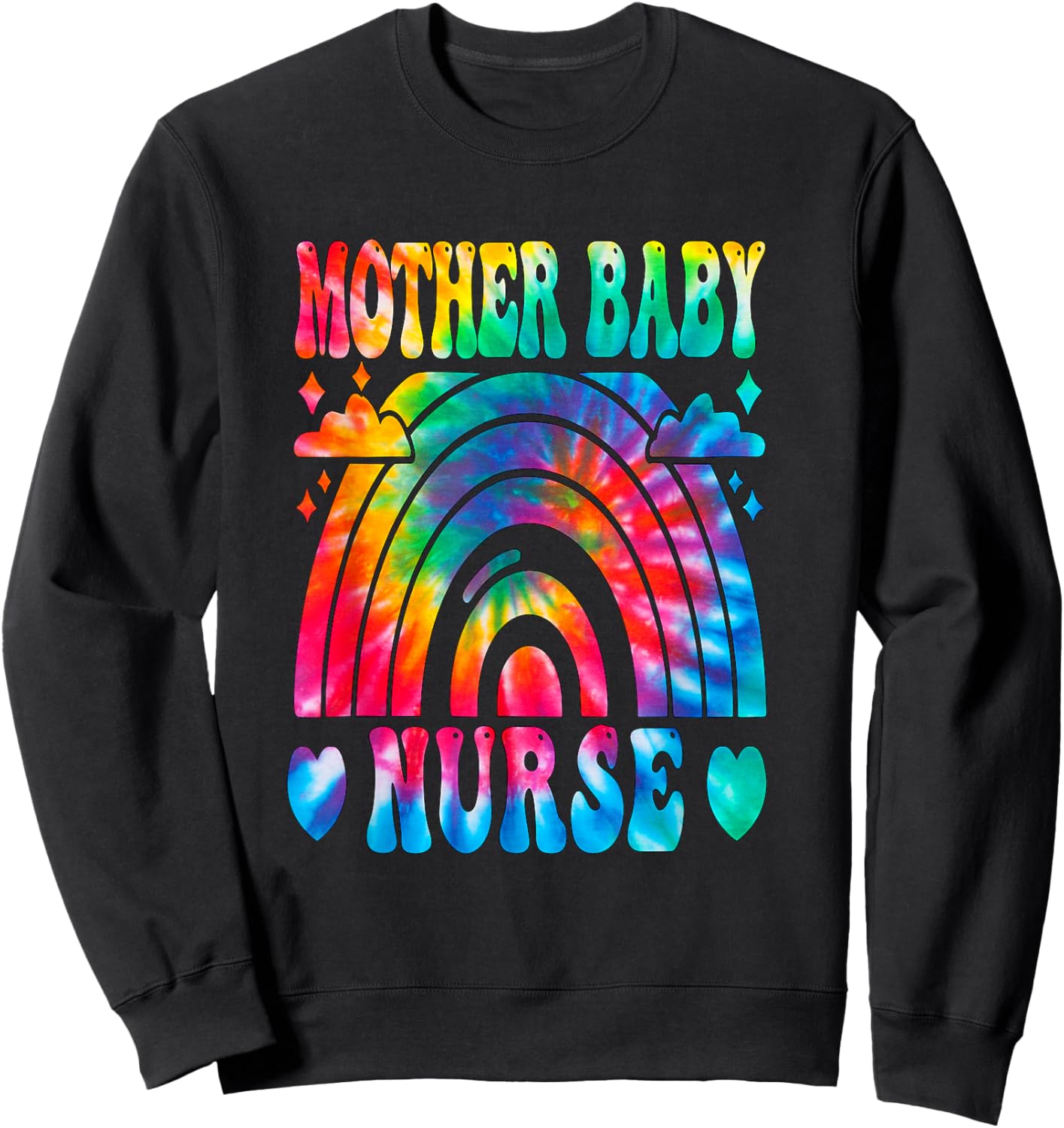 Postpartum Mother Baby Nurse Mom Baby Postpartum Nursing Sweatshirt - Sweatshirt | Black