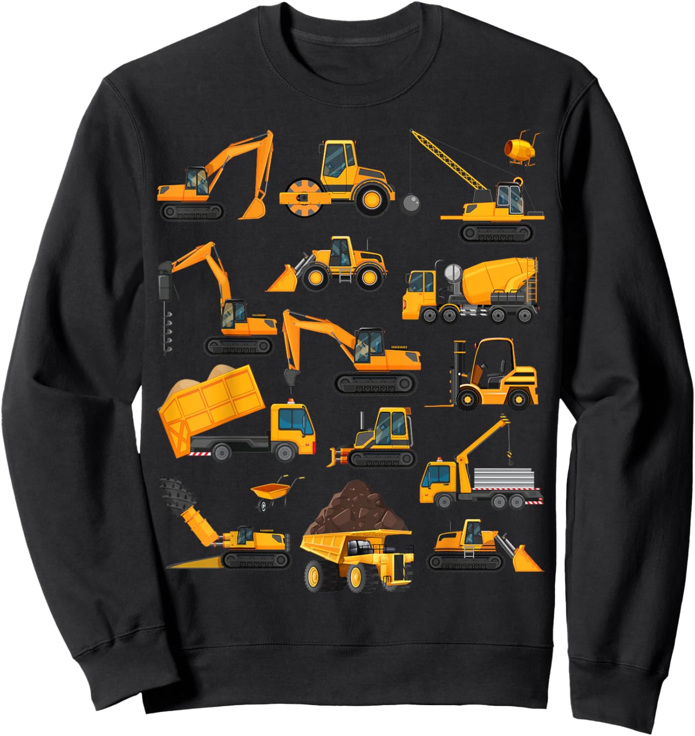 Vehicles Construction Trucks Gifts Women Boys Girls Sweatshirt - Sweatshirt | Black