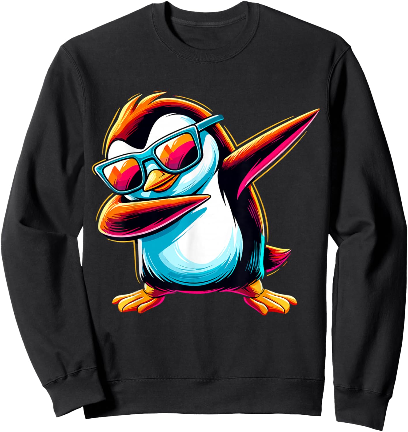 Dabbing Penguin Animal Sweatshirt - Sweatshirt | Black