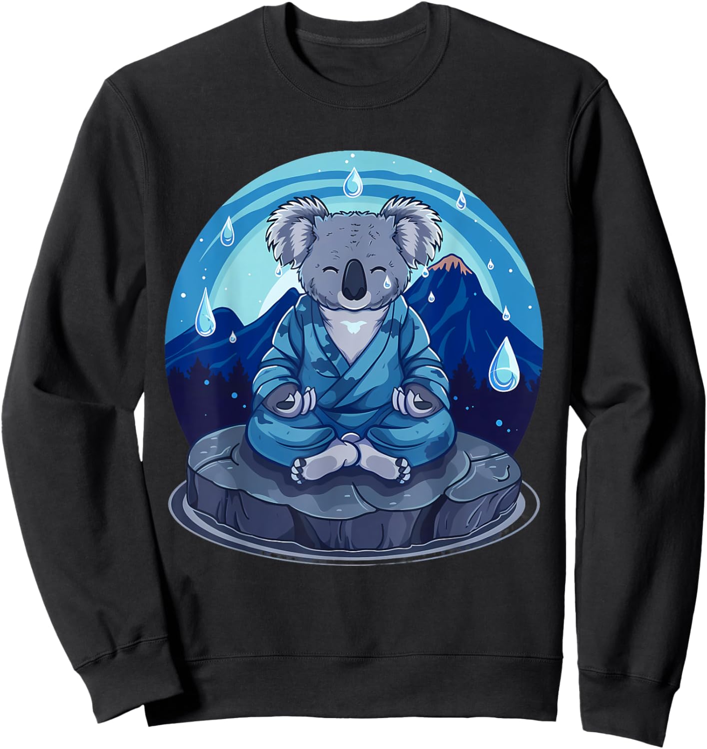 Koala Meditation Mountain Yoga Zen Buddha Buddhist Hindu Sweatshirt - Sweatshirt | Black