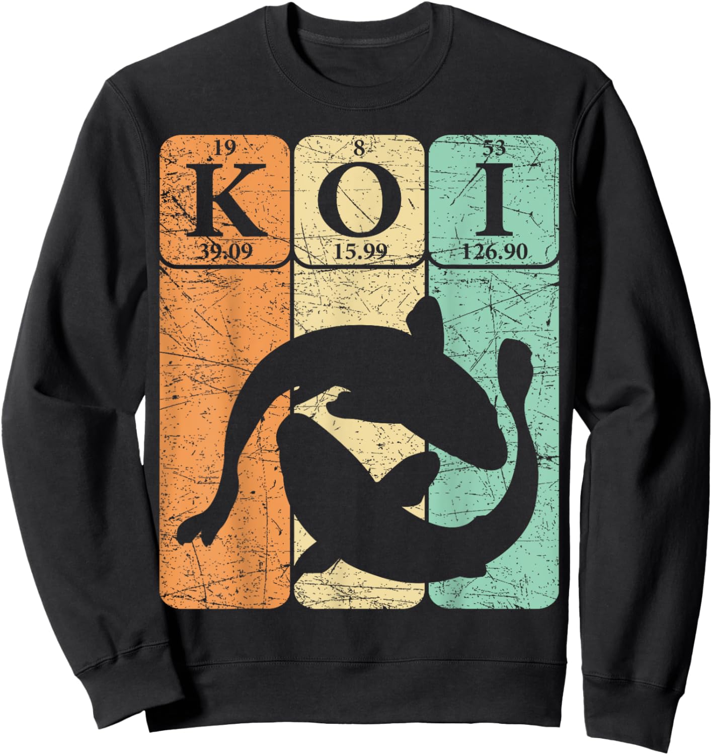 Koi Periodic Table Elements Japanese Koi Carp Fish Sweatshirt - Sweatshirt | Black