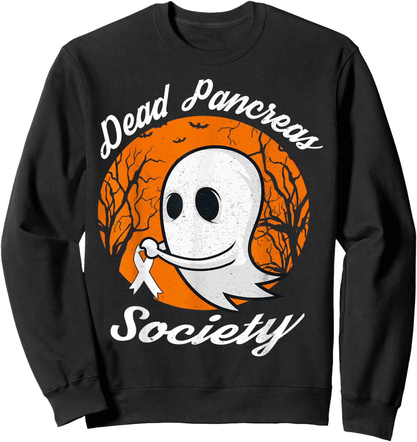 Diabetes Awareness Dead Pancreas Society Halloween Ghost Sweatshirt - Sweatshirt | Black