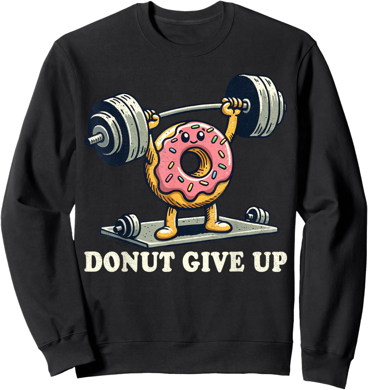 Weightlifting - Funny Fitness Workout Gym Donut Lover Sweatshirt - Sweatshirt | Black