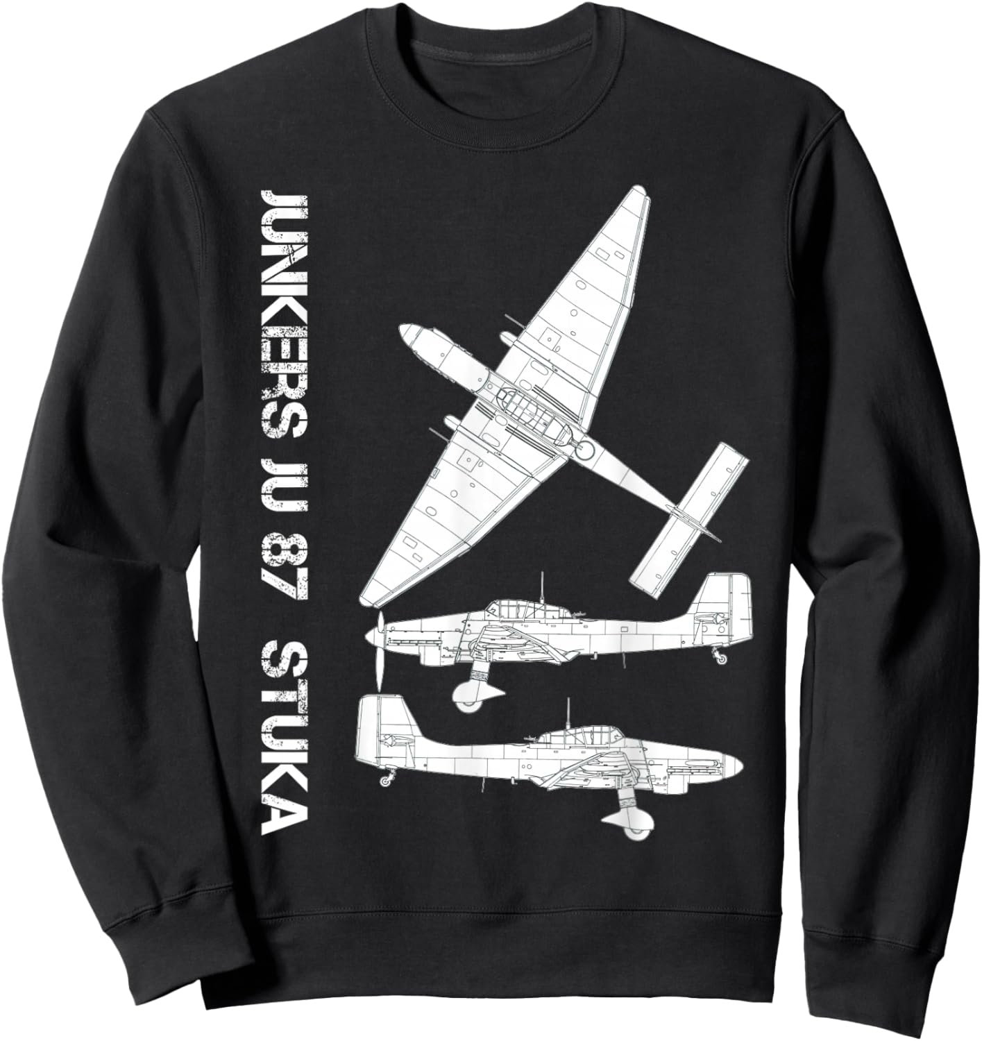 Junkers Ju 87 Stuka German WW2 Bomber Luftwaffe Airplane Sweatshirt - Sweatshirt | Black