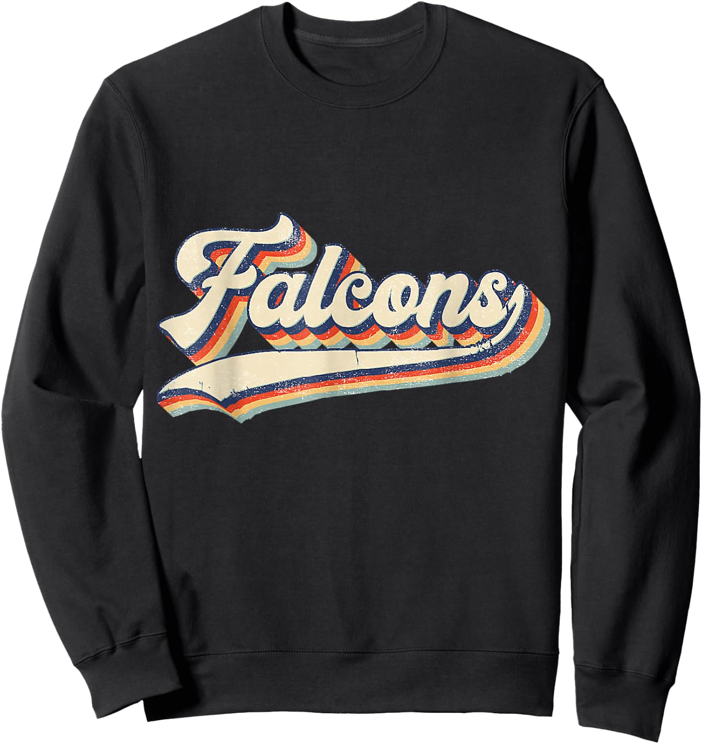 Falcons Sports Name Vintage Retro Women Boy Girl Sweatshirt - Sweatshirt | Black