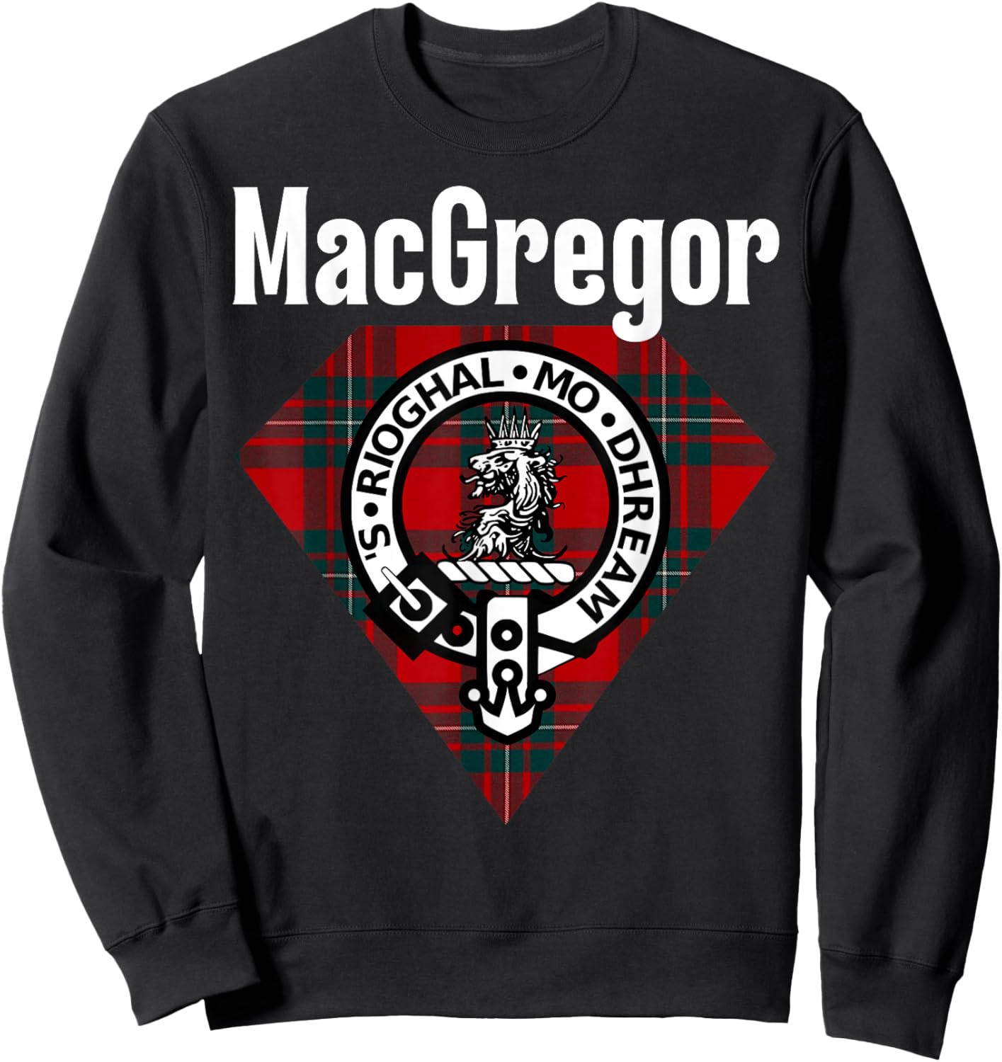 MacGregor Clan Scottish Name Coat Of Arms Tartan Sweatshirt - Sweatshirt | Black