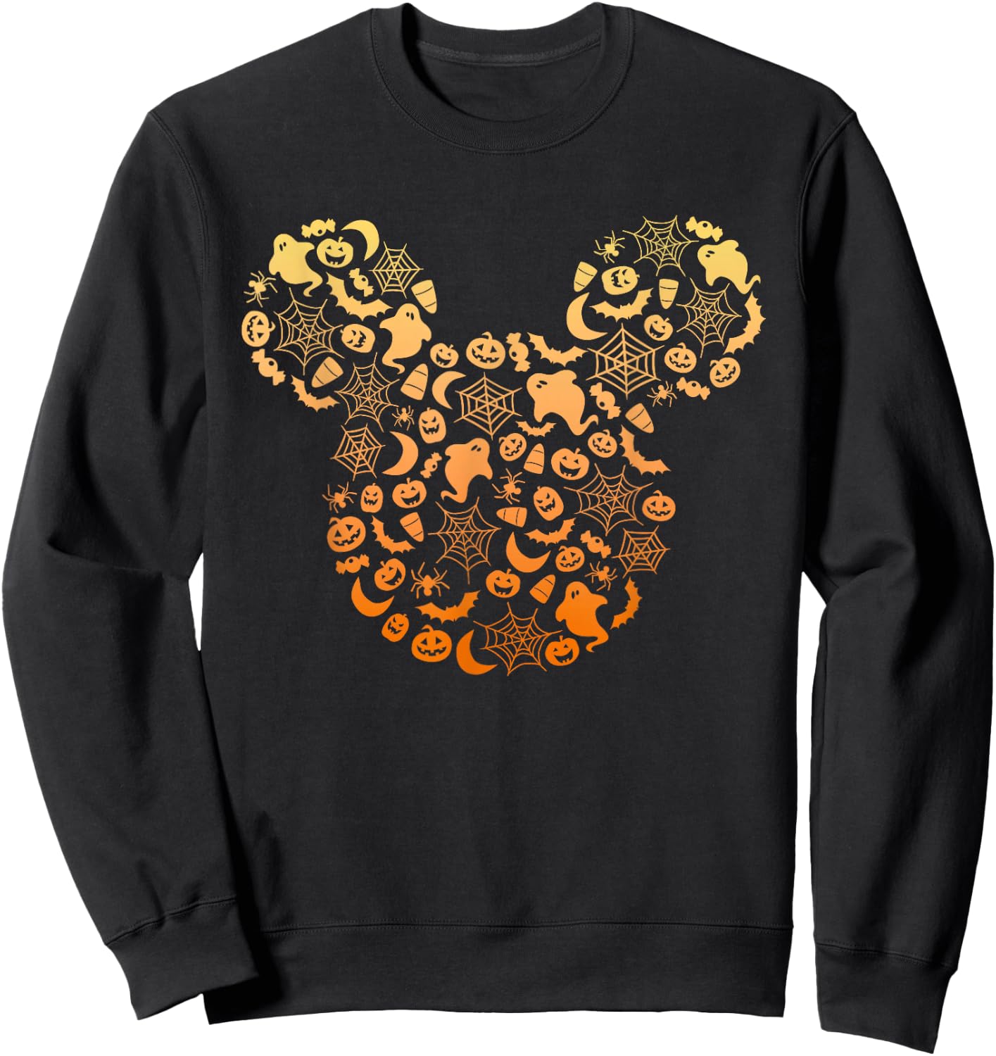 Disney Mickey Mouse Halloween Ghosts & Pumpkins Gradient Sweatshirt - Sweatshirt | Black