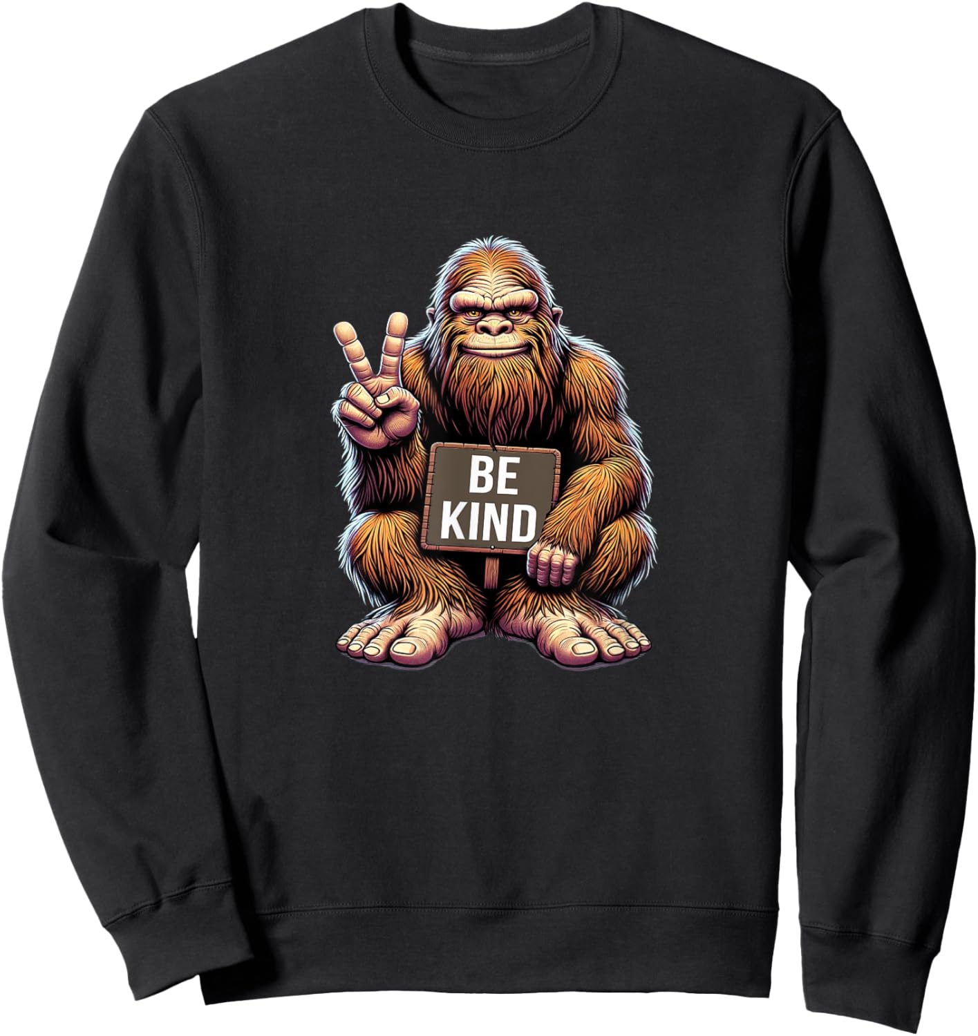 Bigfoot Says Be Kind Sweatshirt - Sweatshirt | Black
