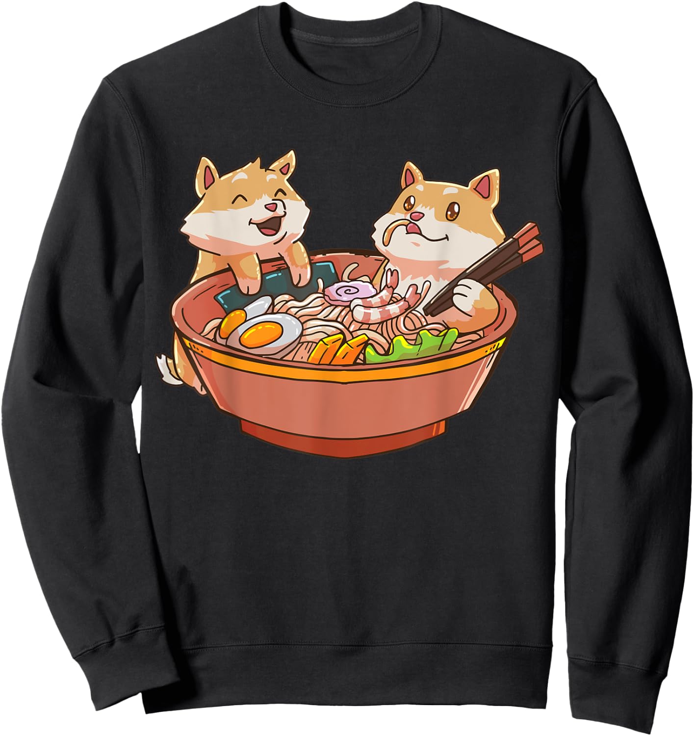 Shiba Inu Dog Ramen Bowl Anime Kawaii Japanese Gift Sweatshirt - Sweatshirt | Black