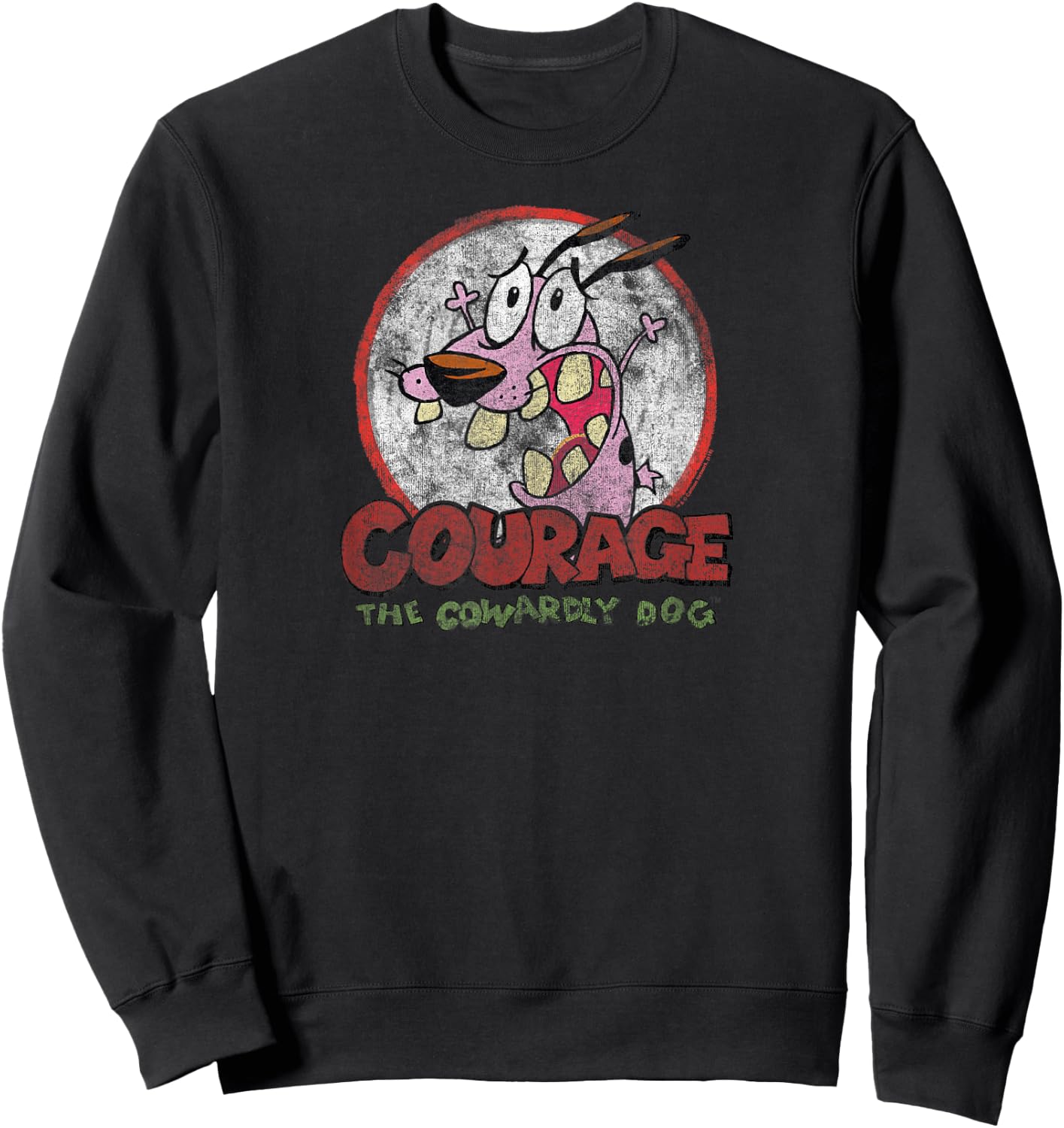 Courage The Cowardly Dog Vintage Courage Sweatshirt - Sweatshirt | Black
