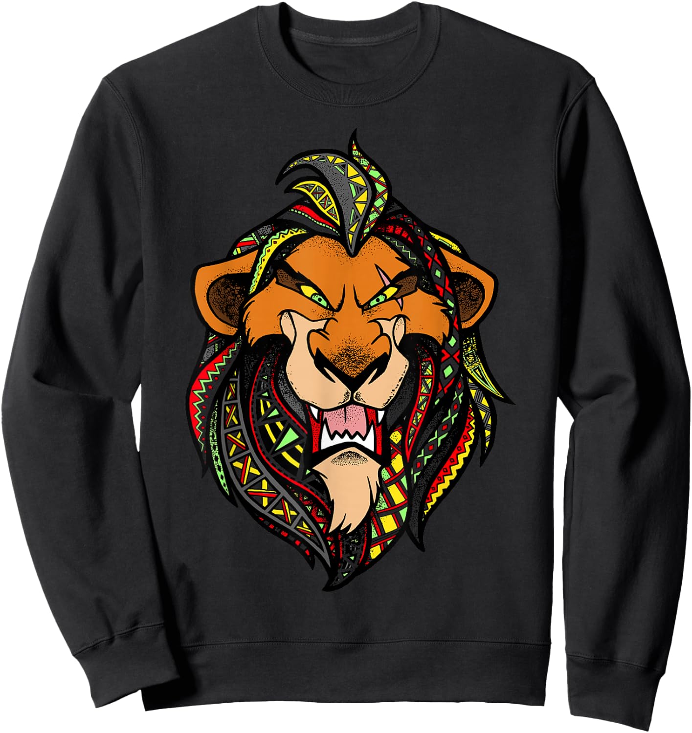 Disney Lion King Scar Pattern Fill Head Shot Portrait Sweatshirt - Sweatshirt | Black