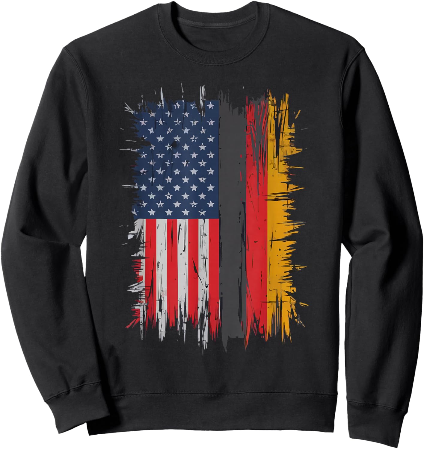 Half German Half American USA Flag Germany America Sweatshirt - Sweatshirt | Black
