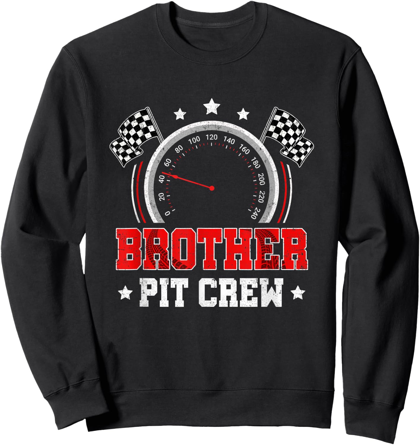 Brother Pit Crew Race Car Birthday Party Racing Family Sweatshirt - Sweatshirt | Black