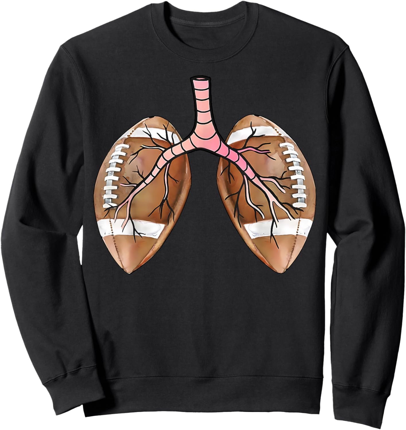 Football Lungs Respiratory Therapist Nurse Football Nursing Sweatshirt - Sweatshirt | Black