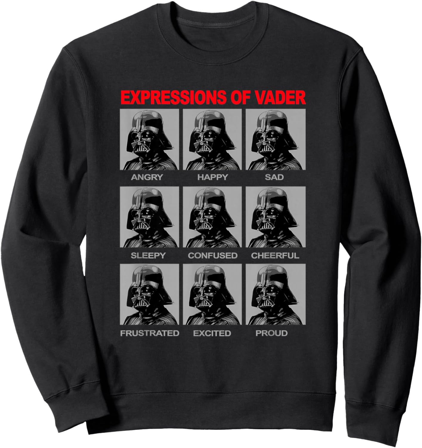 Star Wars Classic Darth Vader Expressions Of Vader Textbook Sweatshirt - Sweatshirt | Black