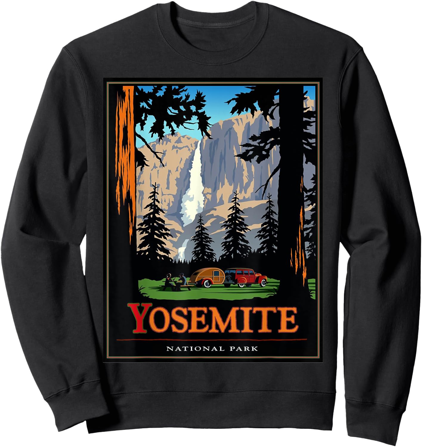Yosemite Shirt Vintage National Park Sweatshirt - Sweatshirt | Black