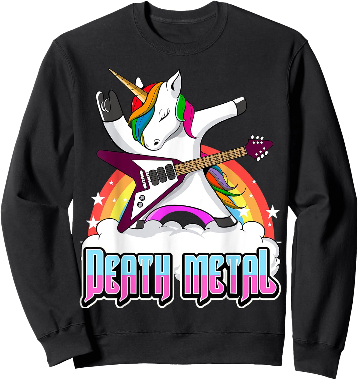 Death Metal Unicorn Funny Metal Heat Hard Rock Sweatshirt - Sweatshirt | Black