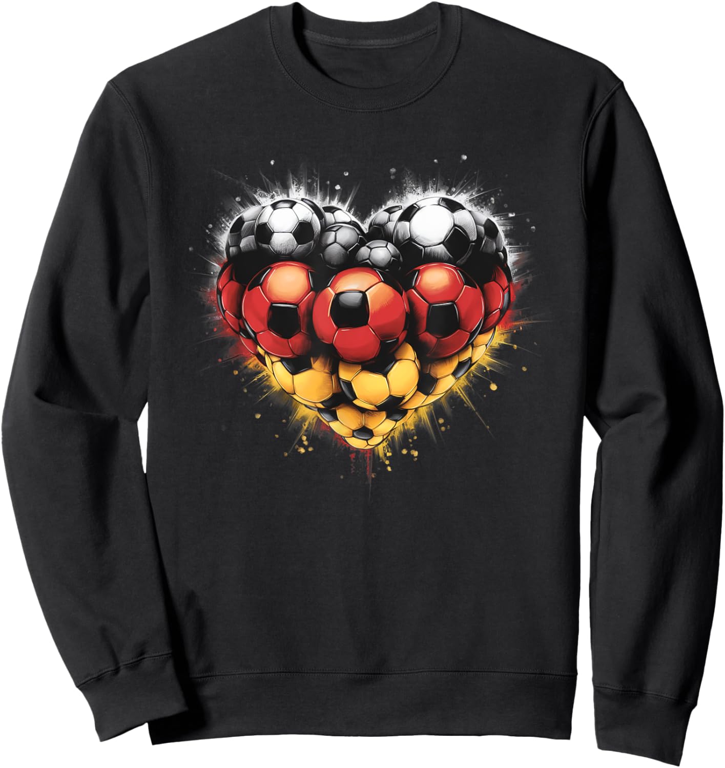 Deutschland Flagge - Herz aus Leidenschaft für Deutschland Sweatshirt - Sweatshirt | Black