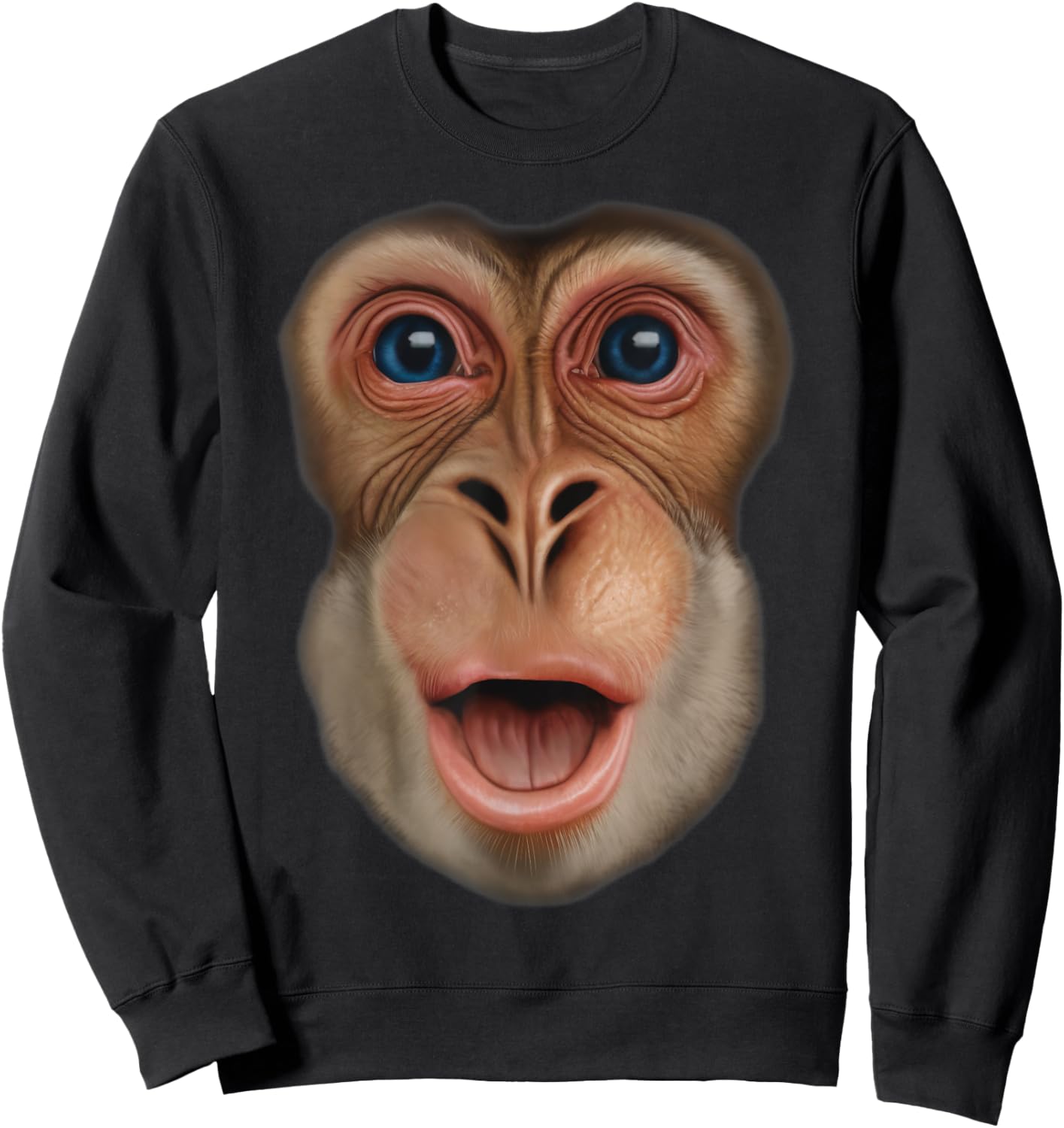 Monkey Stomach Funny Meme Ape Sweatshirt - Sweatshirt | Black