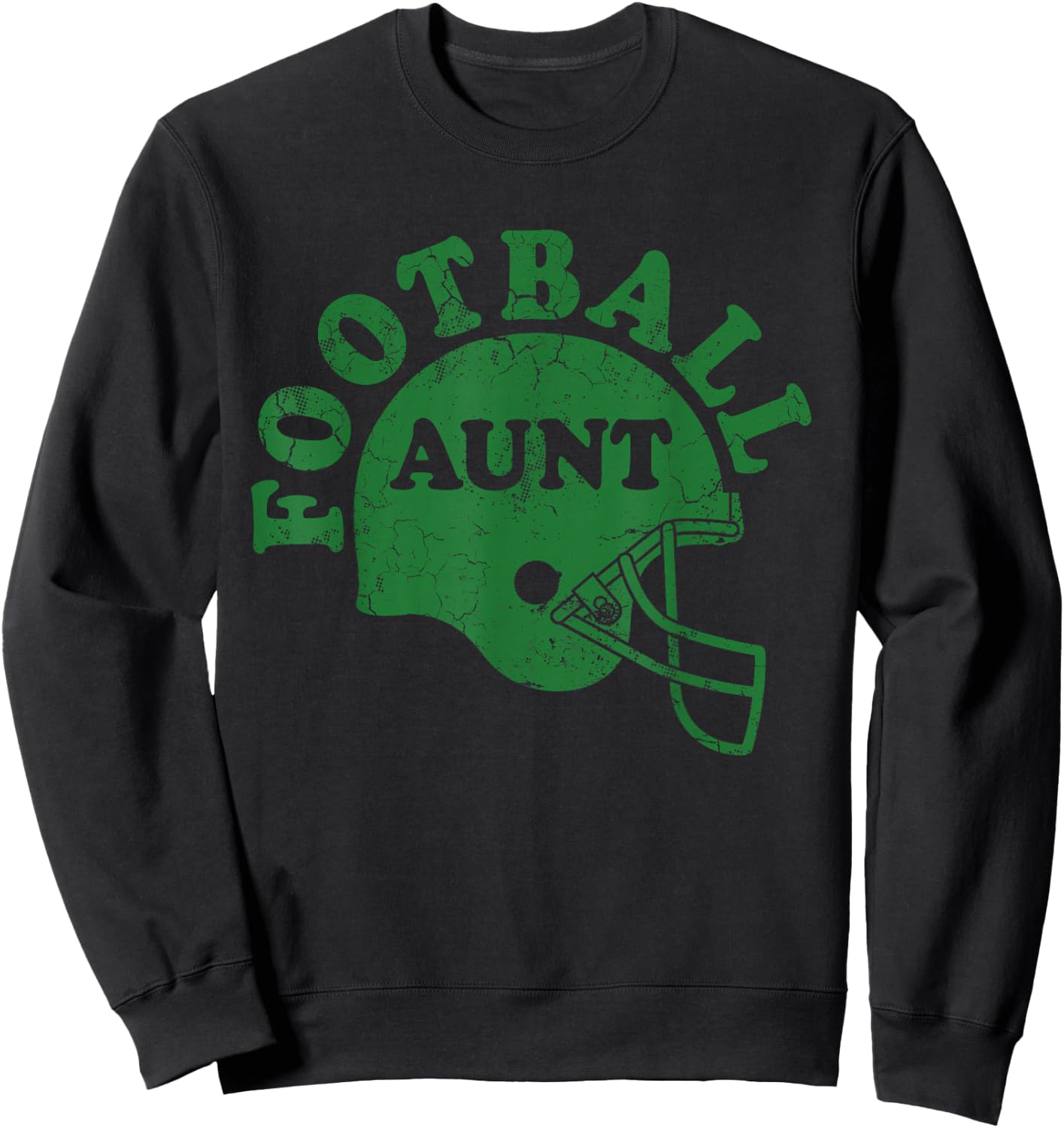 Football Aunt Green Helmet Game Day Auntie Sport Sweatshirt - Sweatshirt | Black