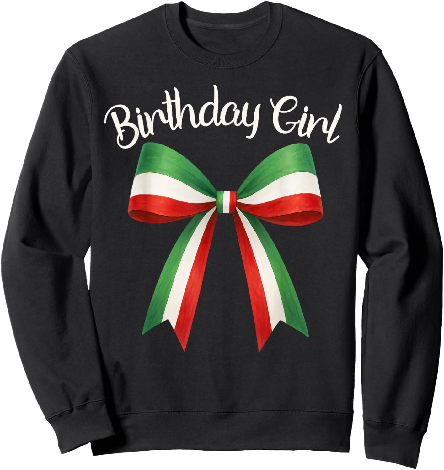 Italian Birthday Girl Cute Italia Coquette Bow Birthday Girl Sweatshirt - Sweatshirt | Black