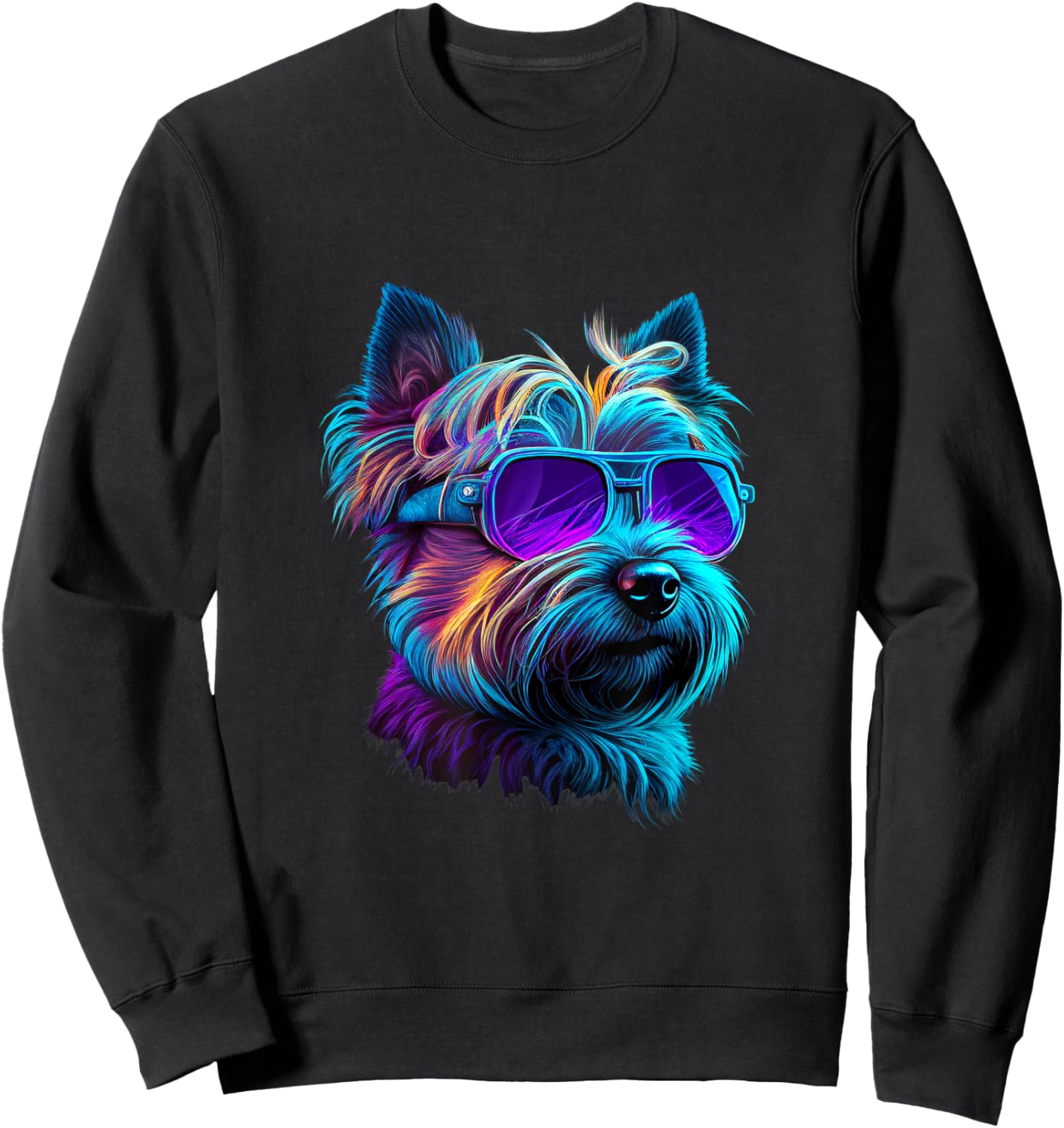 Abstract Cairn Terrier Dog Lovers Retro Multicolor Cartoon Cairn Terrier Dogs Cairn Terriers Sweatshirt - Sweatshirt | Black