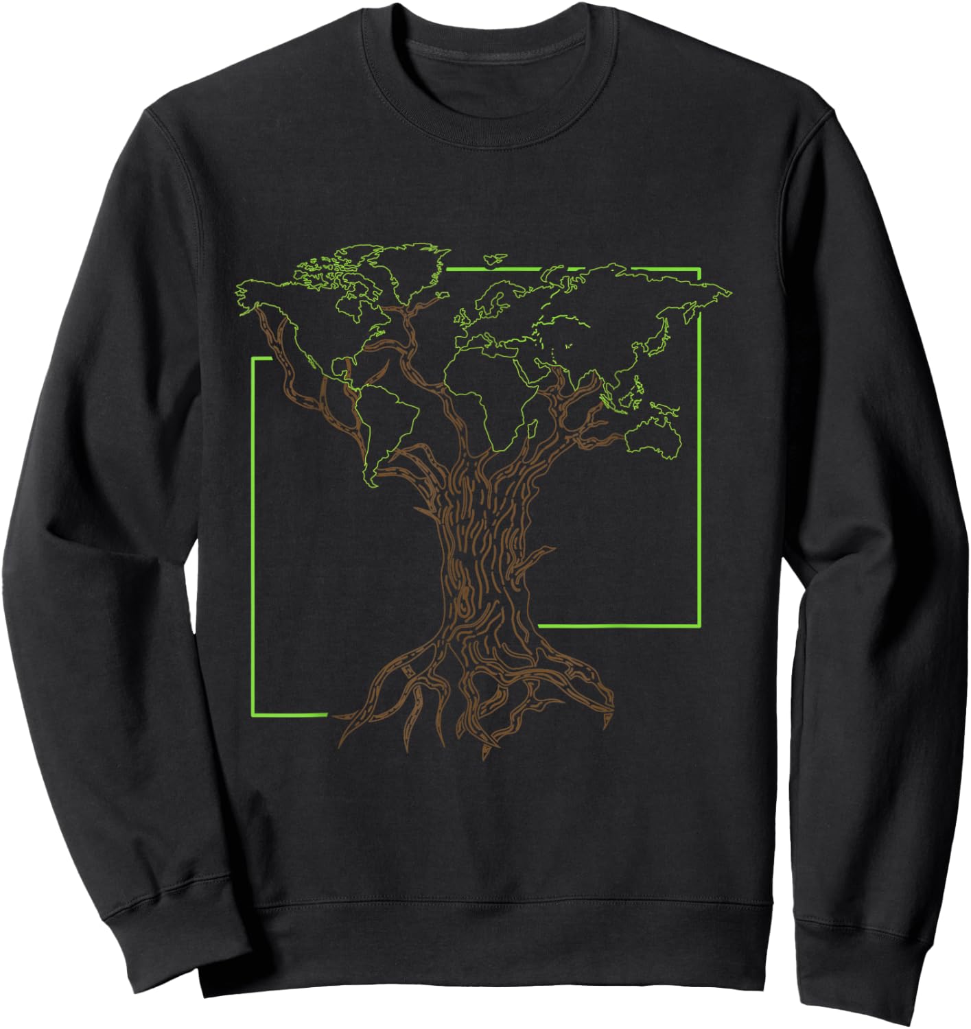 Arborist Gardener Tree World Map Nature Lover Gift Sweatshirt - Sweatshirt | Black