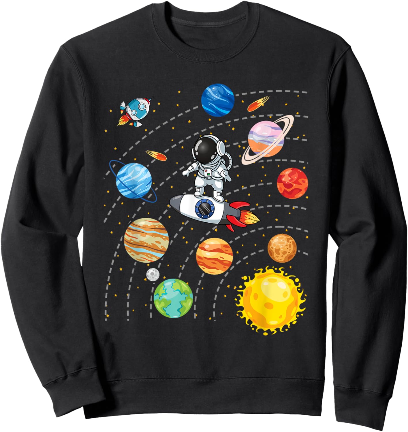 Solar System Planets Science Space Astronaut Universe Galaxy Sweatshirt - Sweatshirt | Black