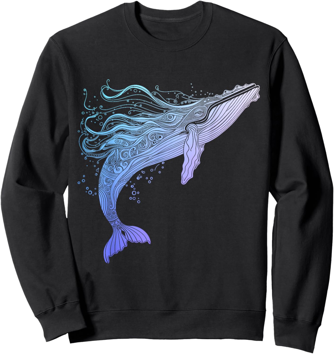 Blue Whale Humpback Whale Lover Sweatshirt - Sweatshirt | Black