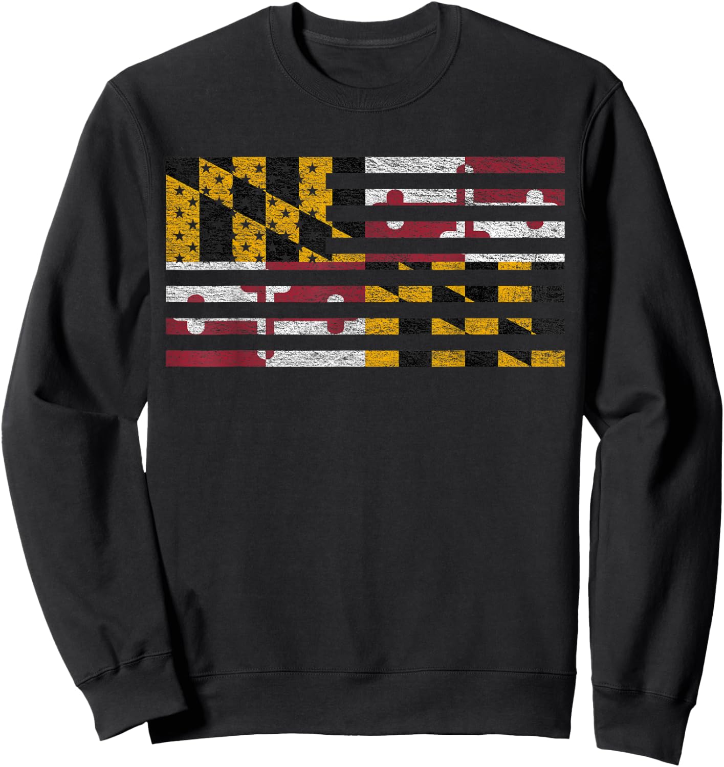 Maryland State Flag Usa United States American Flag Sweatshirt - Sweatshirt | Black